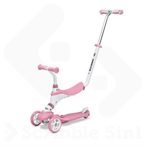 Mondo On&Go Scribble Monopattino per Bambini 5in1 Monopattino con Sedile, Pedali in Gomma Morbida e Grande Scooter a 3 Ruote per bambini Età Da 1 a 5 anni | Max 50 Kg Colore rosa 28575