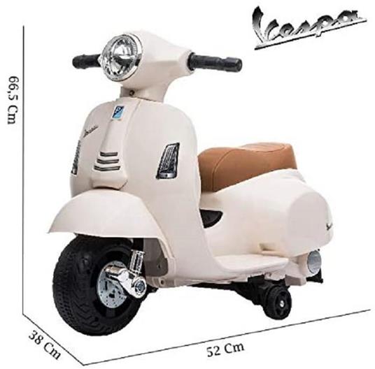 Moto Vespa Elettrica per Bambina 6V Colore Bianco