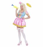 Clown girl (vestito, mini cappello). Taglia S