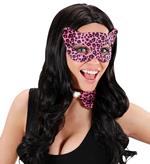 Maschera Domino Leopardo Rosa