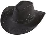 Cappello Cowboy Nero Scamosciato