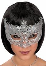 Maschera In Plastica con Glitter Argento