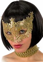 Maschera In Plastica con Glitter Oro