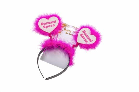 Cerchietto Cuori Domani Sposa con Marabout Fuxia. Carnival Toys (6684)