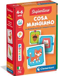 Giocattolo Clementoni Sapientino - Cosa Mangiano?, Gioco Educativo per Bambini 4-6 Anni con Flashcards Memory Clementoni
