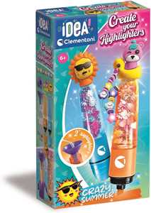 Giocattolo Clementoni Idea - Create Your Highlighters: Crazy Summer, Laboratorio degli Evidenziatori Personalizzati, Kit Creativo Clementoni