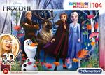 Clementoni 20611 Puzzle 3D Disney Frozen 2 104 Pezzi Made In Italy Puzzle Bambini 6 Anni +