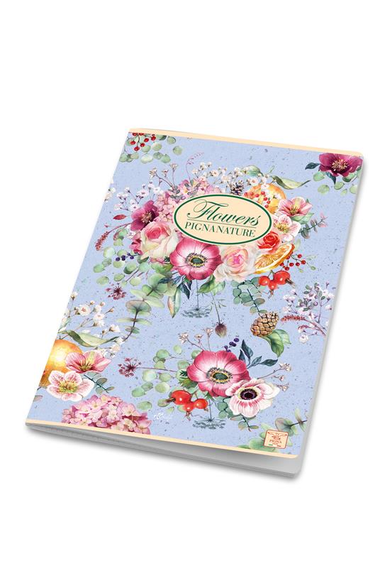 Quaderno Maxi Pigna Nature Flowers, quadretti 4mm, 42Ff/Sh - 21 x 29,7 cm - 5