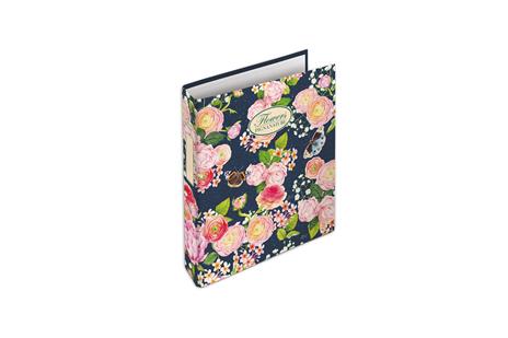 Cartella ad anelli A4 Pigna Nature Flowers 4 anelli - 27 x 32 cm - 7