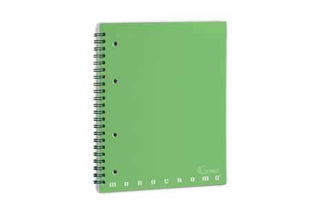 Quaderno Maxi Skip Monocromo Green, a righe, 60 Ff/Sh con Microperforazione  e 4 Fori - 22 x 29,7 cm - Monocromo - Cartoleria e scuola