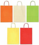 Shopper Tinta Unita Su Kraft Bianco Cm.46x16x49 Ass. Colori Chiari