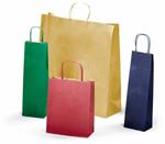 Shopper Tinta Unita Cm.14x8,5x39 Colore Avana Per Bottiglia