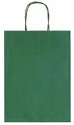 Confezione Pz 25borsa Regalo Allegra Carta Tu 26x12x36 Cm Verde Rigatino Int.avana