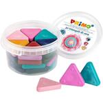 PRIMO 079TRI30PAST Triangoli con cera per sfregamento, estremamente durevoli, super resistenti, in barattolo da 30 pezzi, 10 colori pastello