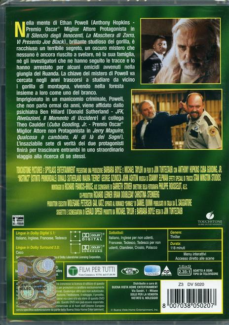 Instinct. Istinto primordiale di Jon Turteltaub - DVD - 2