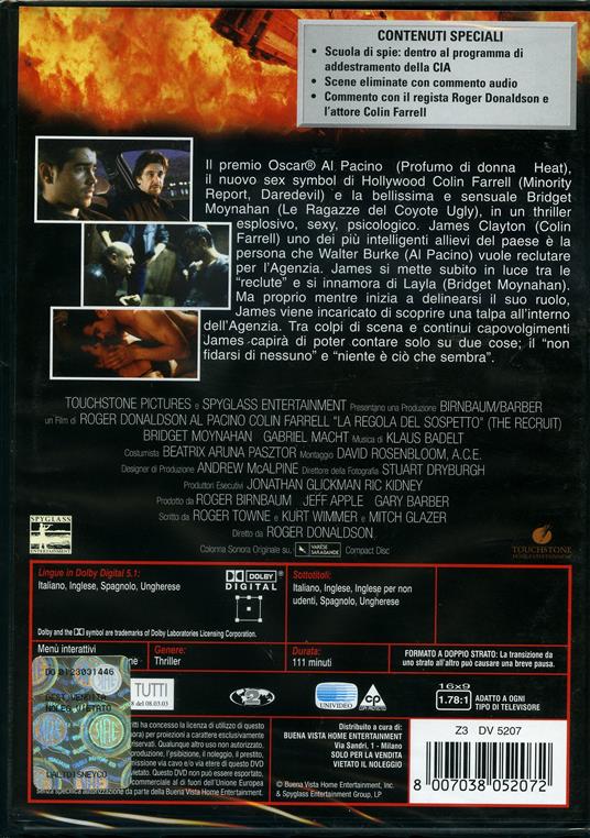 La regola del sospetto di Roger Donaldson - DVD - 2