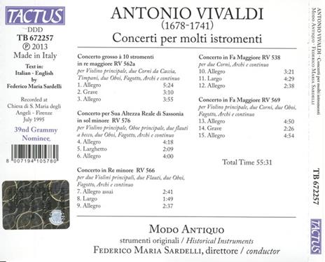 Concerti per molti istromenti - CD Audio di Antonio Vivaldi - 2