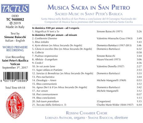 Musica sacra in San Pietro - CD Audio di Rossini Chamber Choir - 2