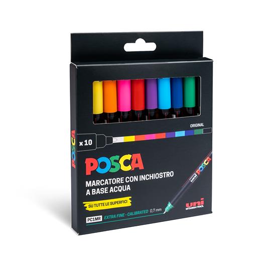 Marcatore Poscapen. Confezione 10 pezzi assortiti - UNI Posca - Cartoleria  e scuola