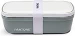 Pantone - Lunch Box, porta pranzo stile bento con divisorio interno. Ideale per l'ufficio o la scuola. 12x7x20,7 - Grigio