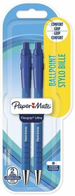 Penna a sfera a scatto Papermate Flexgrip ultra Blu - Blister da 2