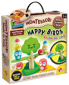 Giocattolo Montessori Baby Wood Happy Birds Balancing Game Lisciani