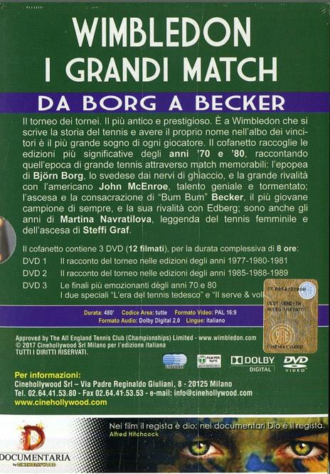 Wimbledon. I grandi match. Vol. 1. Da Borg a Becker (3 DVD) - DVD - 2