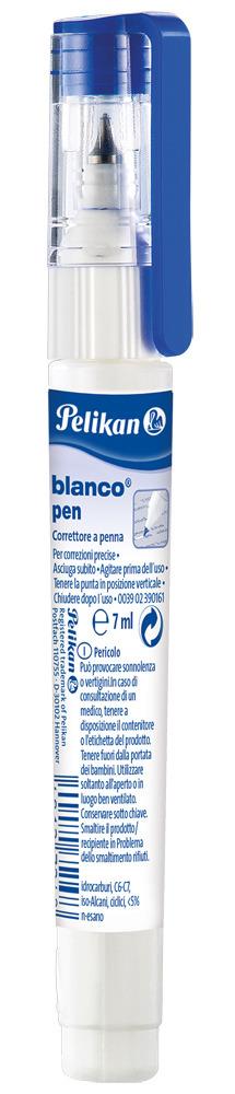 Correttore liquido Pelikan a penna Blanco pen 7 ml. Confezione da 2 pezzi.  Punta fine in metallo, senza solventi - Pelikan - Cartoleria e scuola |  Feltrinelli
