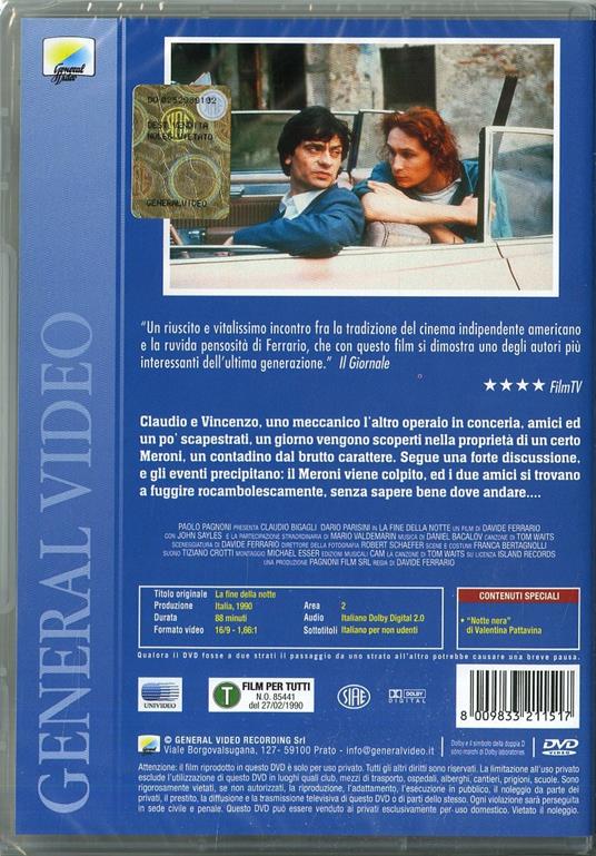 La fine della notte di Davide Ferrario - DVD - 2