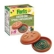 Flortis Coccio+10 Spirali Anti Zanzare Repellenti Insetti Zanzare Giardino Esterno