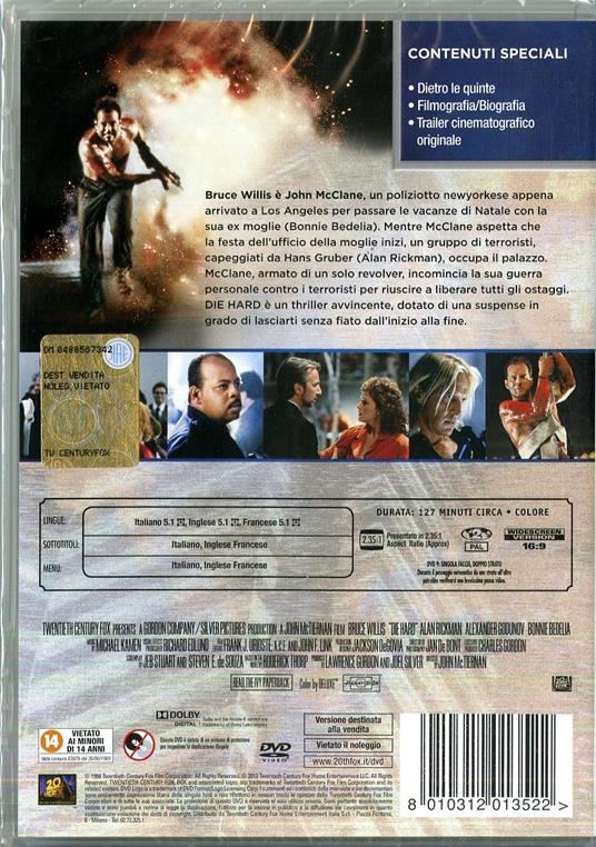 Die Hard. Trappola di cristallo - DVD - Film di John McTiernan Avventura |  laFeltrinelli