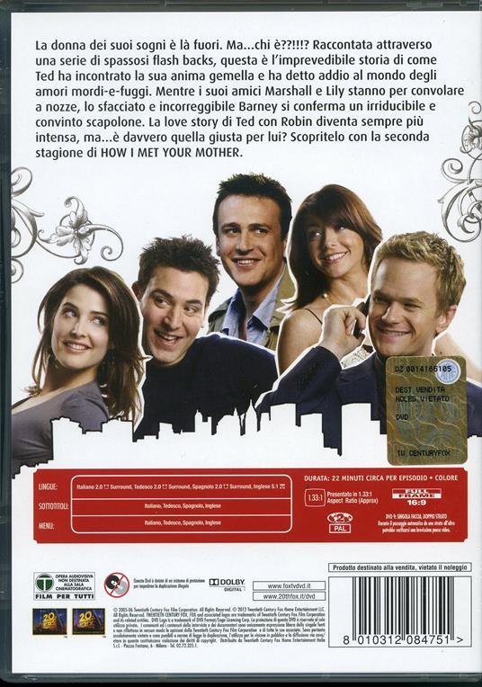 How I Met Your Mother. Alla fine arriva mamma. Stagione 2 (3 DVD) di Pamela Fryman,Rob Greenberg - DVD - 2