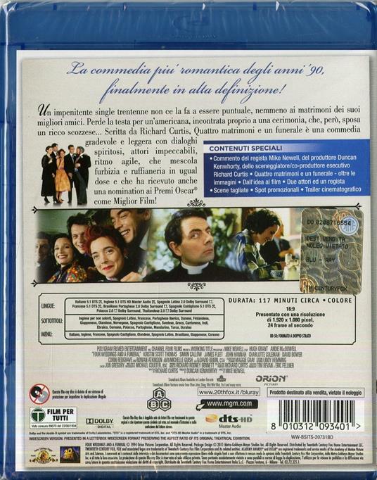 Quattro matrimoni e un funerale di Mike Newell - Blu-ray - 2