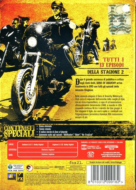 Sons of Anarchy. Stagione 2 (4 DVD) di Guy Ferland,Stephen Kay,Gwyneth Horder-Payton,Terrence O'Hara - DVD - 2