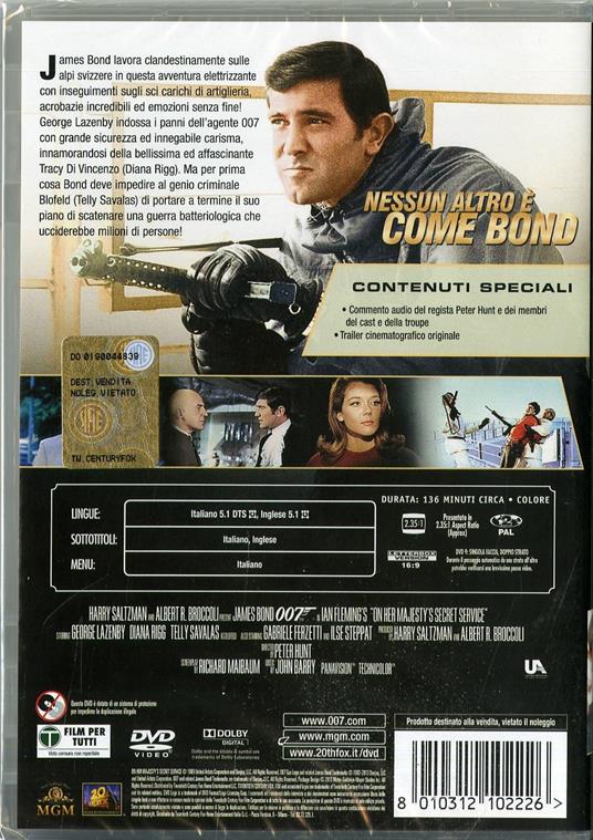 Agente 007. Al servizio segreto di Sua Maestà di Peter Hunt - DVD - 2