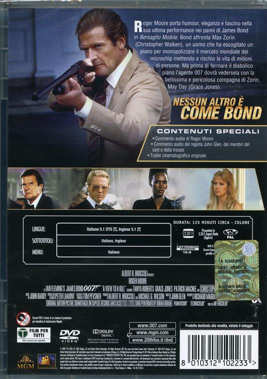 Agente 007. Bersaglio mobile di John Glen - DVD - 2