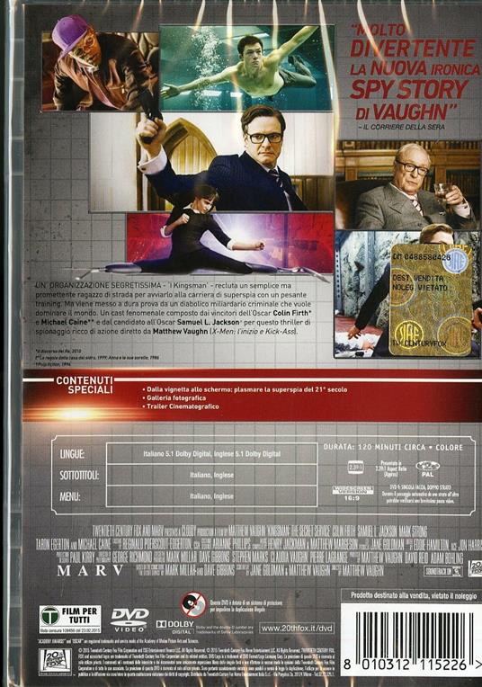 Kingsman: Secret Service - DVD - Film di Matthew Vaughn Avventura |  Feltrinelli