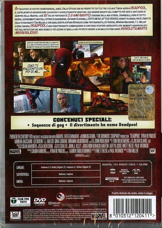 Deadpool (DVD) - film - DVD - Film di Tim Miller Avventura | laFeltrinelli