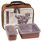 Set Lunch Box 2 Contenitori Cibo Alimenti Porta Vivande Pranzo + Borsa Ufficio