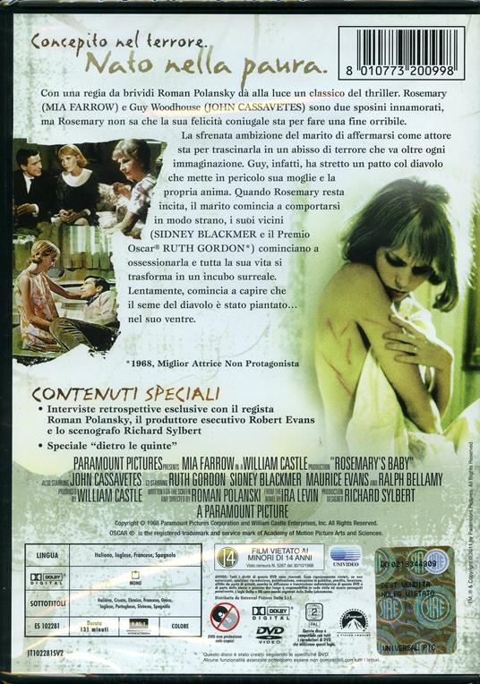 Rosemary's Baby - DVD - Film di Roman Polanski Fantastico | laFeltrinelli