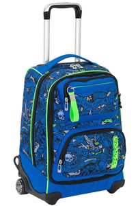 Cartoleria Zaino trolley Comby Seven Koi Royal Blue. Blu Seven