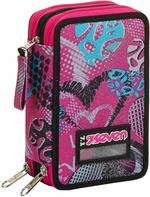 Astuccio 3 zip Seven 7.1 Romantic Freedom Rosa - 12,5x20x7 cm