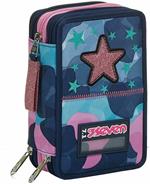 Astuccio 3 zip Seven 7.1 Charming Girl Blu - 12,5x20x7 cm