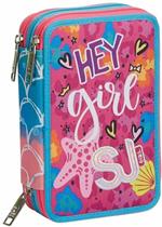 Astuccio 3 zip SJ Ledtech Oceanled Girl - 20x12,5x7 cm