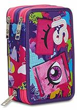 Astuccio 3 zip Facce da SJ Girl - 20x12,5x7 cm