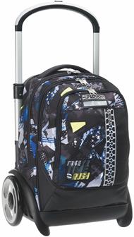 Zaino scuola Trolley Tyre Seven Rushover Boy, Jet Black, 34 lt - 39 x 57 x 28 cm