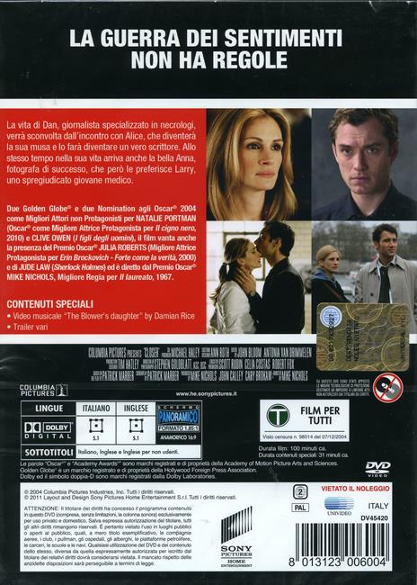 Closer di Mike Nichols - DVD - 2