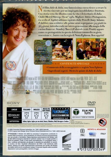 Julie & Julia di Nora Ephron - DVD - 2