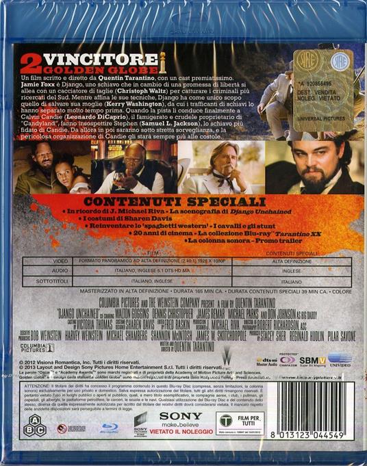 Django Unchained di Quentin Tarantino - Blu-ray - 2