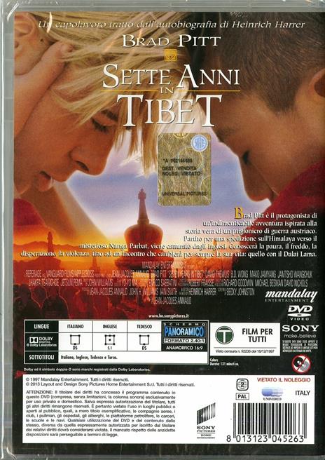 Sette anni in Tibet di Jean-Jacques Annaud - DVD - 2